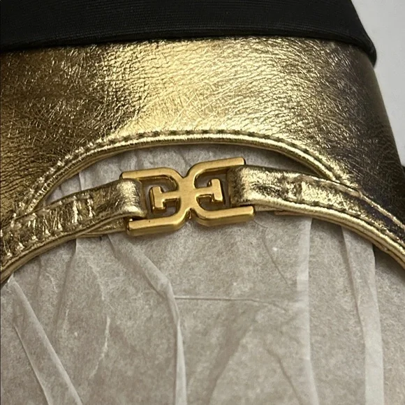 Sam Edelman Rylie Amber Gold&Black Shoes size 6.5 NWOT Leather Fabric Upper - Picture 15 of 15